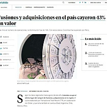 Fusiones y adquisiciones en el pas cayeron 43% en valor